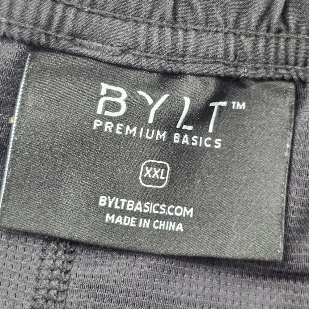 BYLT Premium Basics Shorts Mens XXL Black Lined Athletic Training Zipper Pockets